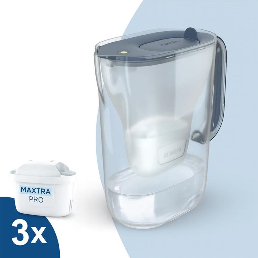 Jarro com filtro de água BRITA Style Essential azul ardósia 2.4L com 3 cartuchos MAXTRA PRO 1058103