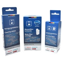 Cartucho de filtro Bosch Kit de manutenção para máquina de café Filtro de água + Pastilhas de limpeza + Pastilhas Anti Cal