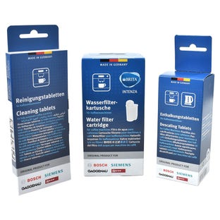 Kit de manutenção para máquinas de café Bosch - filtro de água + pastilhas de limpeza + pastilhas anti-calcário