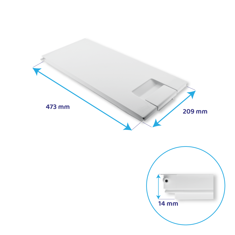 Porta do compartimento do congelador Hotpoint-Ariston 473x209mm C00063308