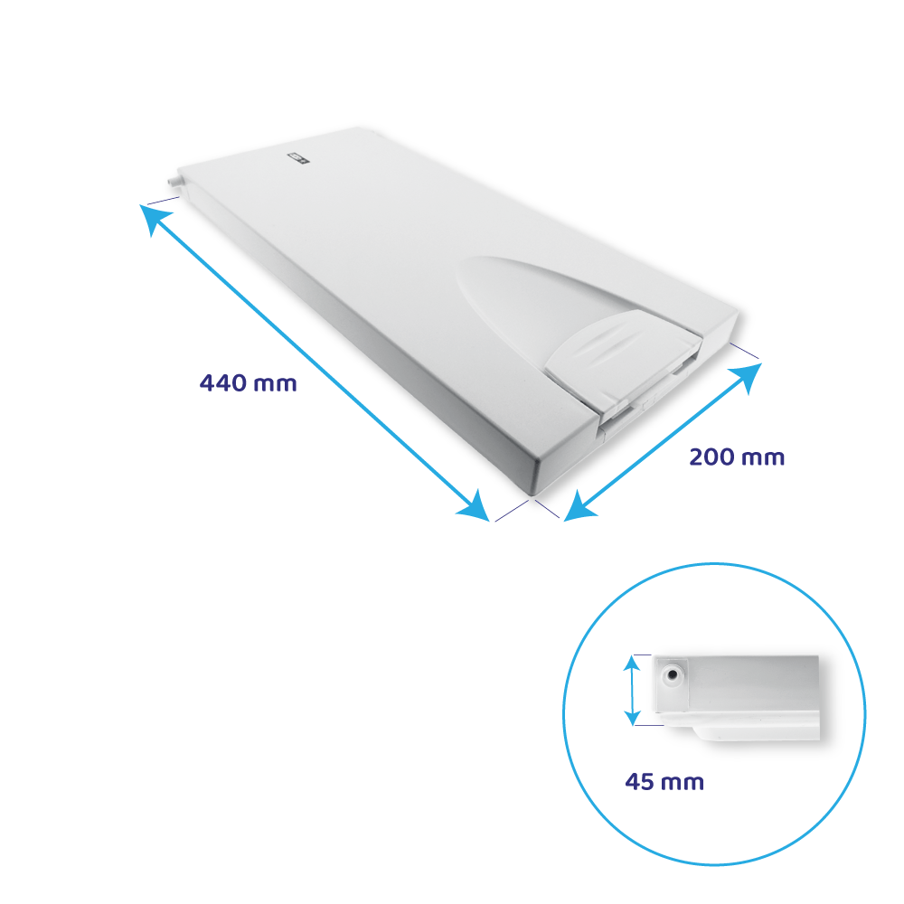 Porta do compartimento do congelador Grundig 440x200mm C00881952