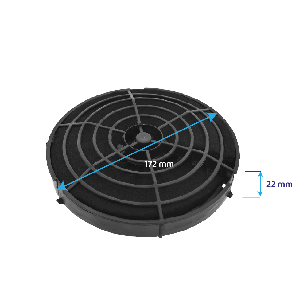 Filtro de carvão ativo de longa duração Elica modelo 57 / CFC0162221 (2X)
