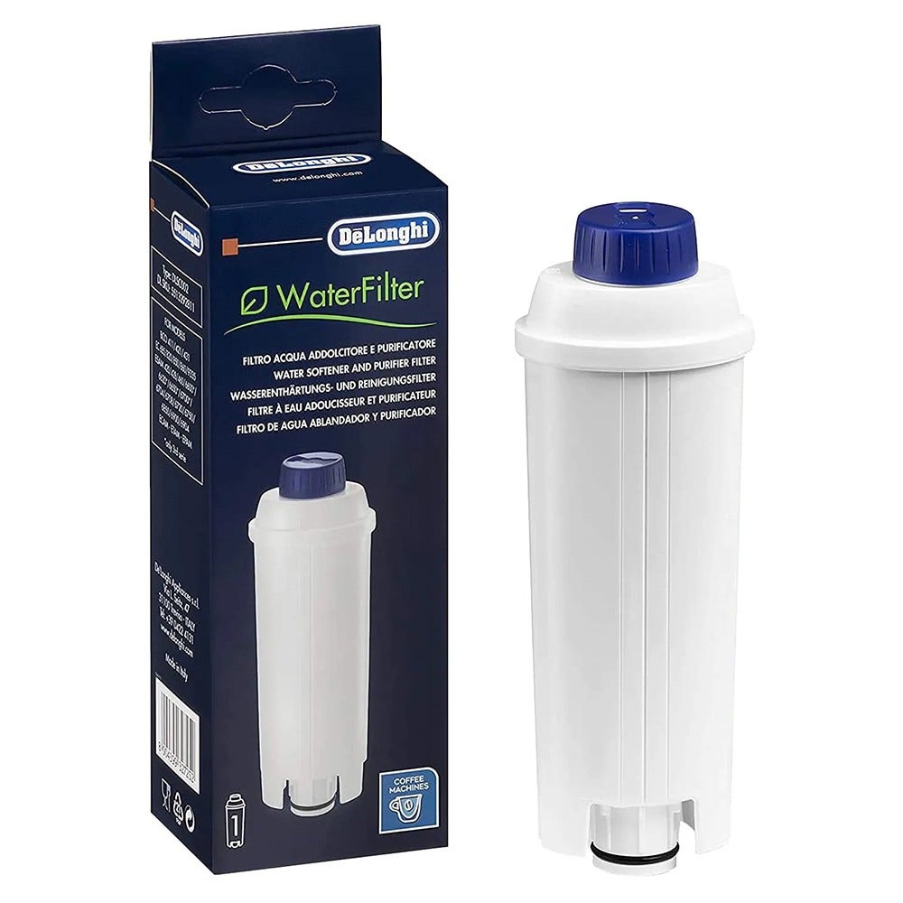 Conjunto de manutenção DeLonghi para máquina de café, cartucho de filtro + descalcificante (500 ml)