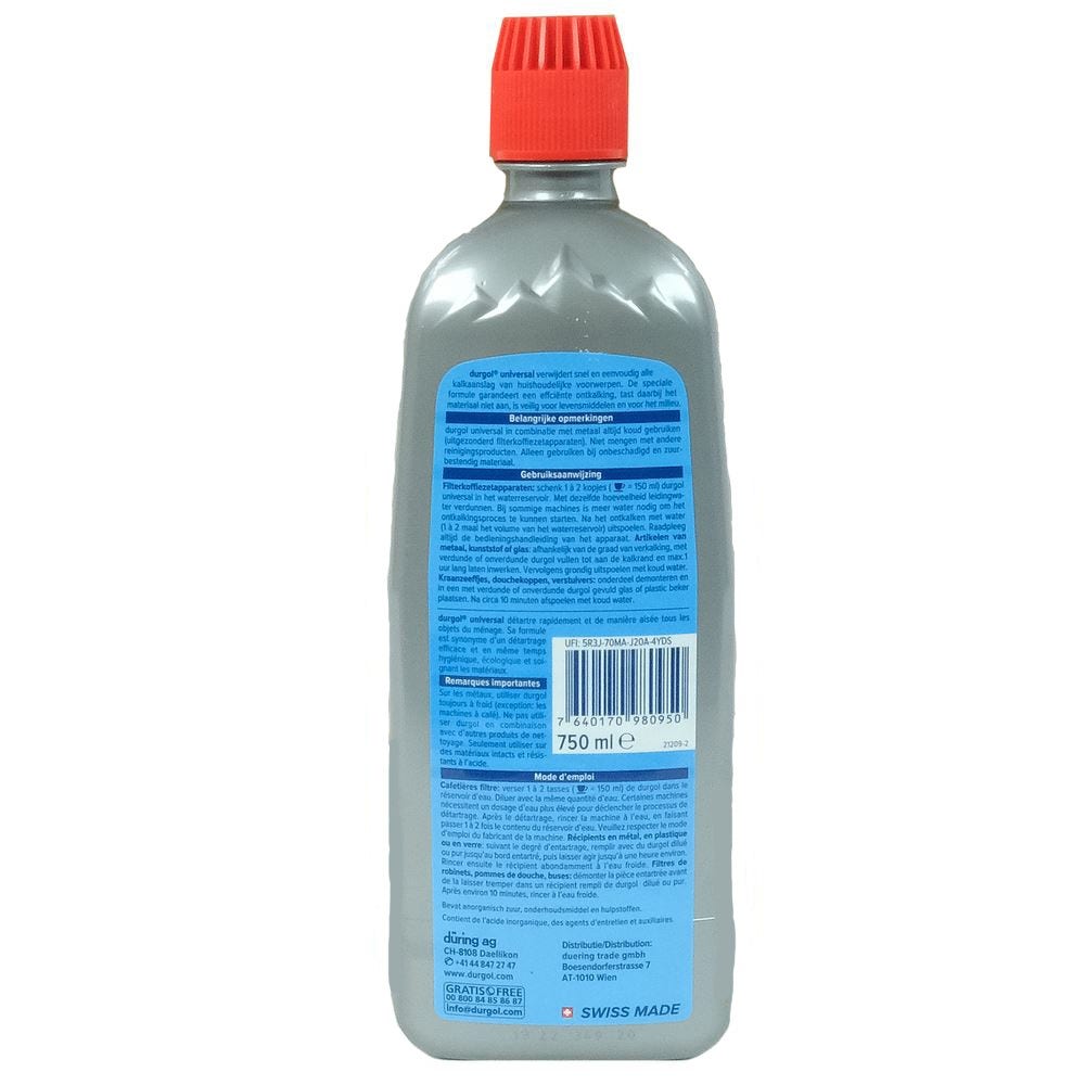 Descalcificante líquido universal Durgol 750 ml