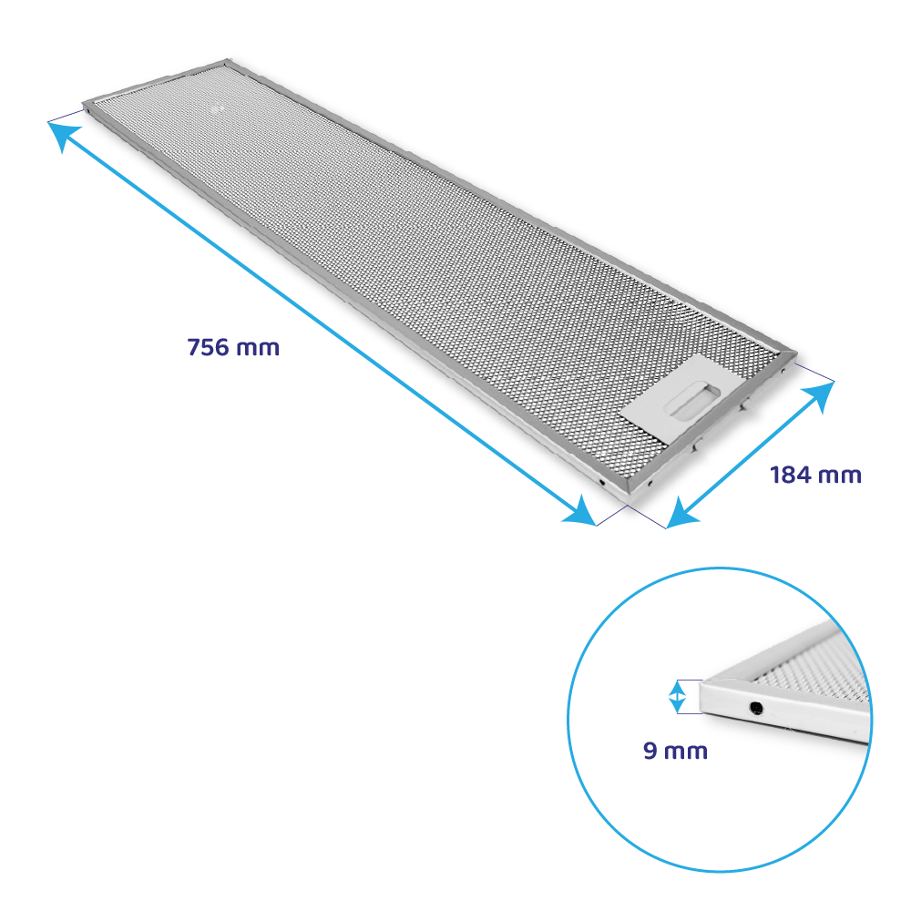 Filtro metálico Whirlpool 756x184mm GRI0025434A