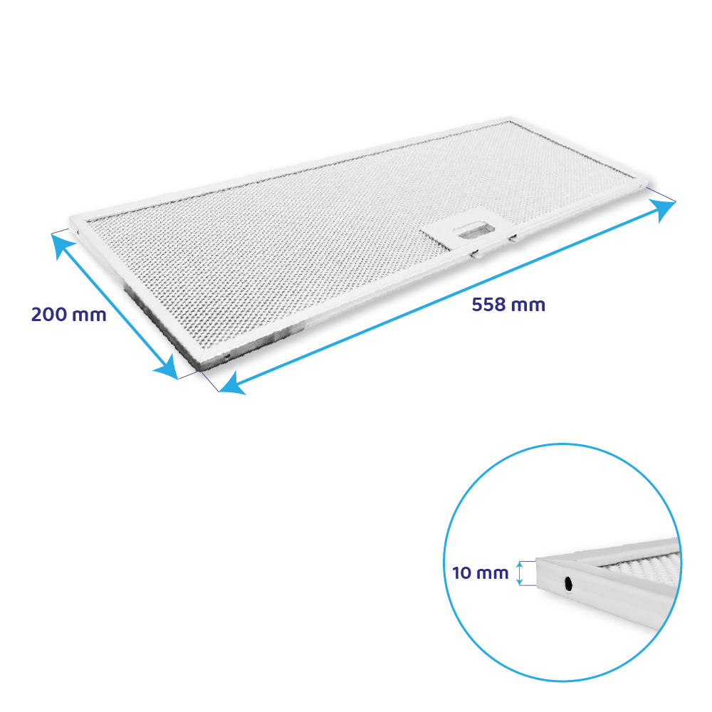 Filtro metálico Elica 558x200x10mm GRI0077330A