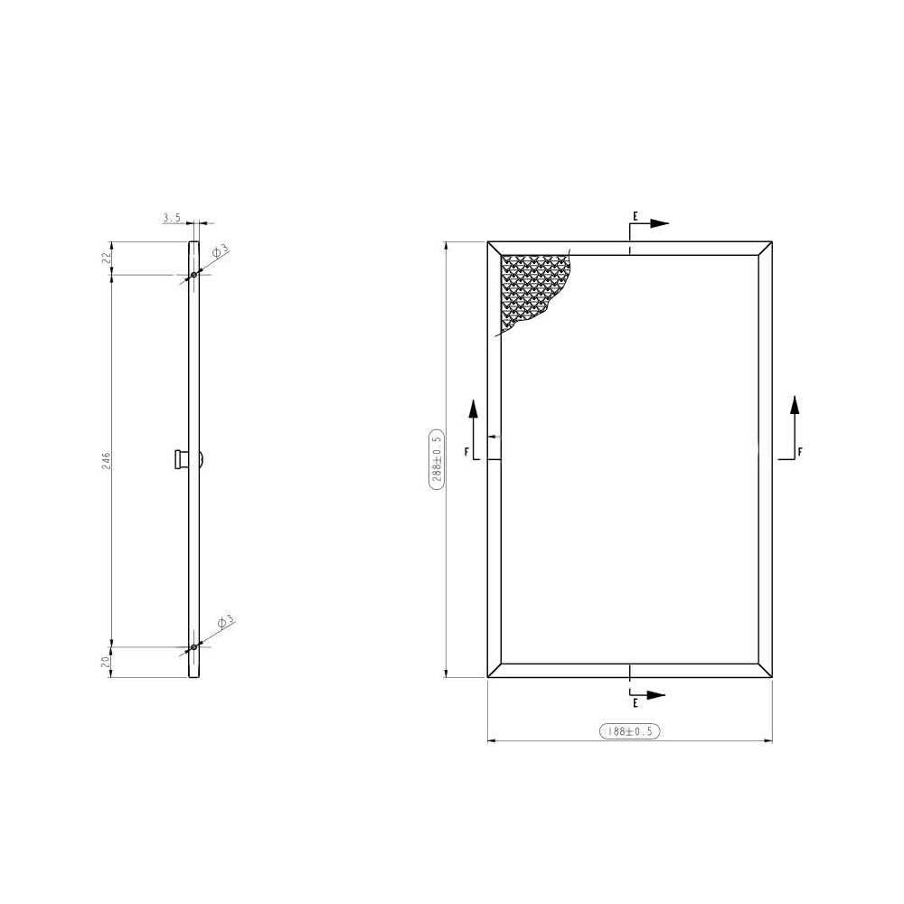 Filtro metálico Elica 188x288mm GRI0142042B