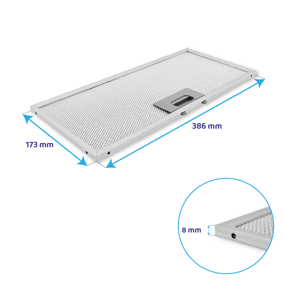 Filtro metálico Elica 386x173mm GRI0151365A