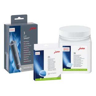 Kit de Manutenção para máquinas de café Jura, pastilhas descalcificantes + pastilhas de limpeza + cartuchos de filtro
