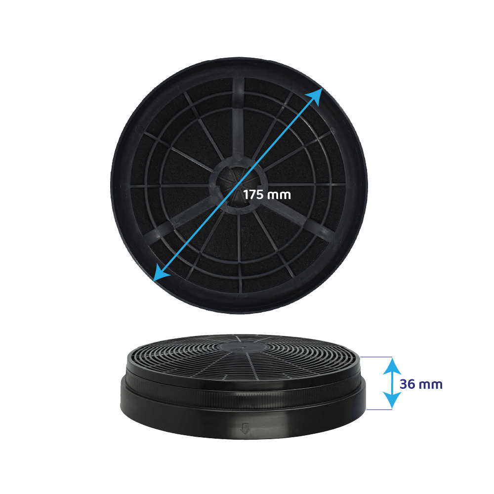 Filtro de carvão ativo compatível com Eurodomo AF-010 (2X)
