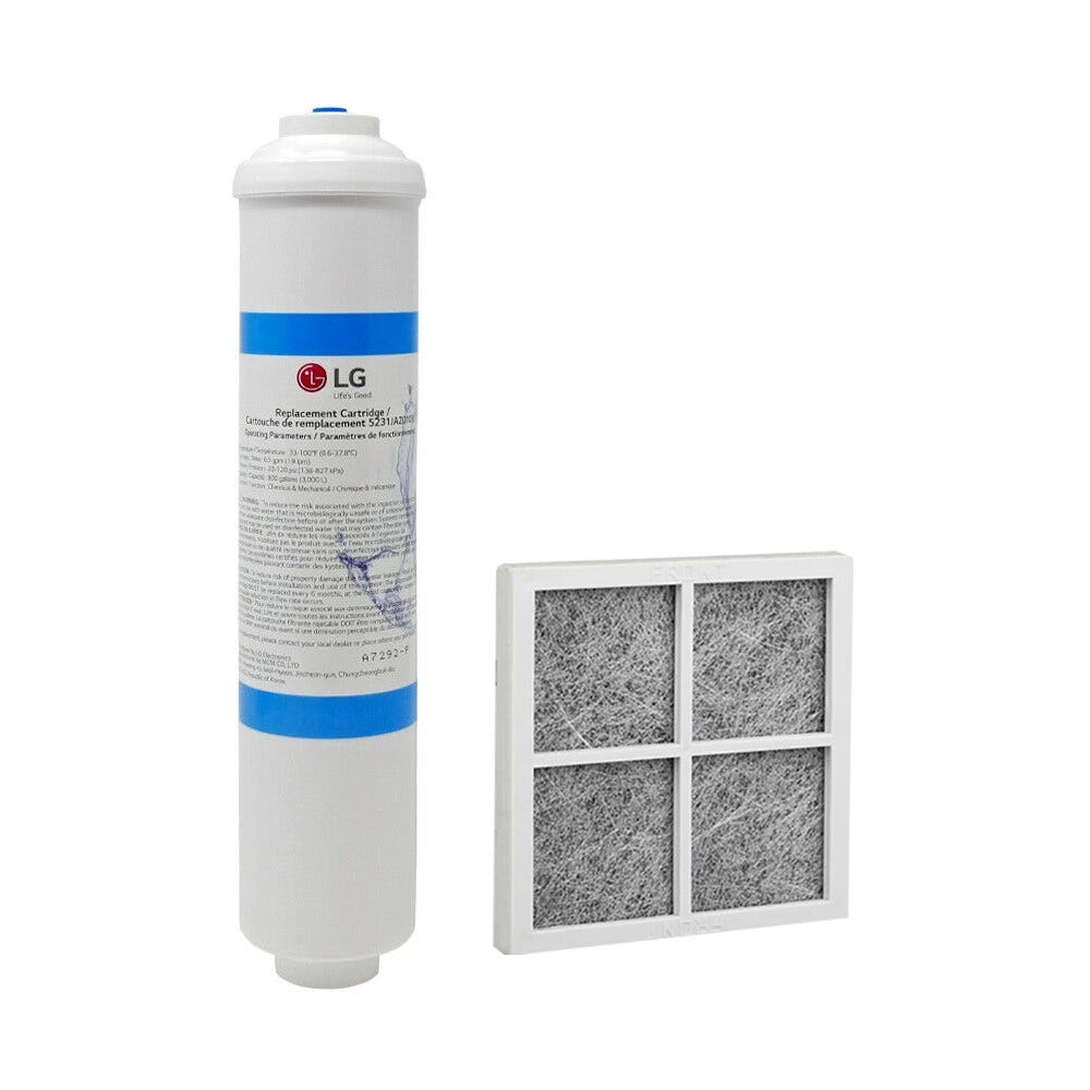 Conjunto de substituição filtro de ar + filtro de água para frigorífico LG