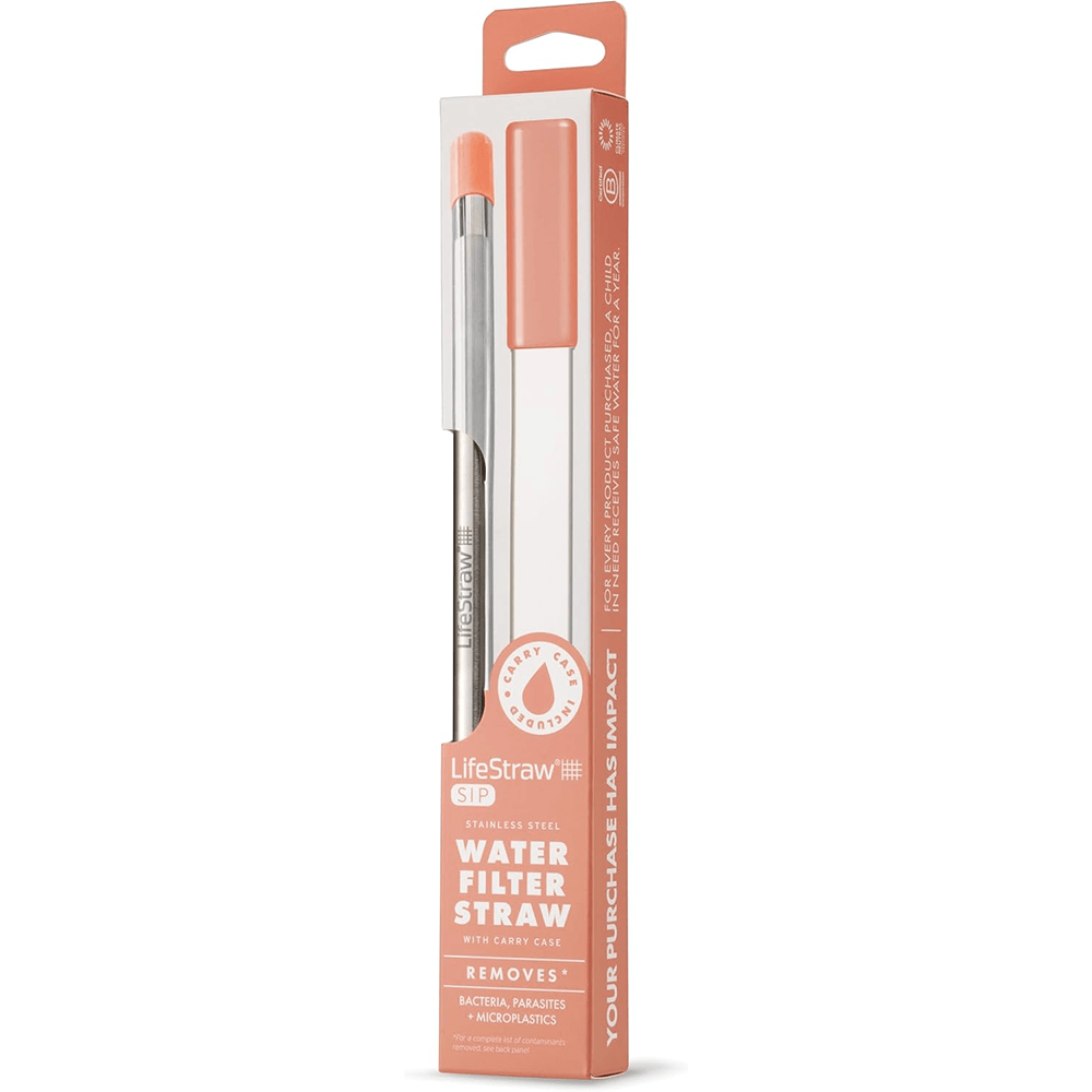 Palhinha filtrante LifeStraw Sip em aço inoxidável - Rosa damasco