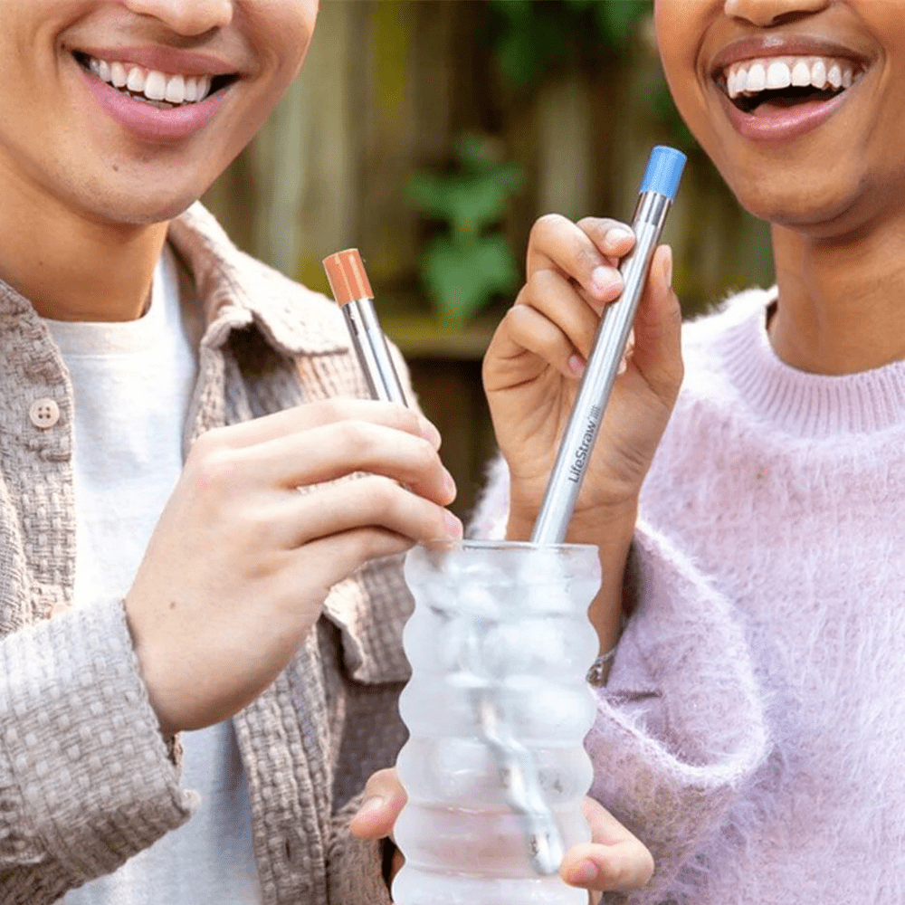 Palhinha filtrante LifeStraw Sip em aço inoxidável - Rosa damasco