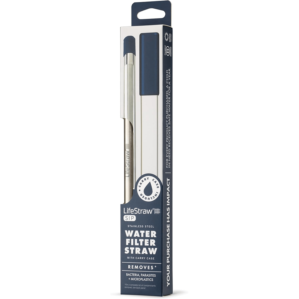 Palhinha filtrante LifeStraw Sip em aço inoxidável - Azul meia-noite
