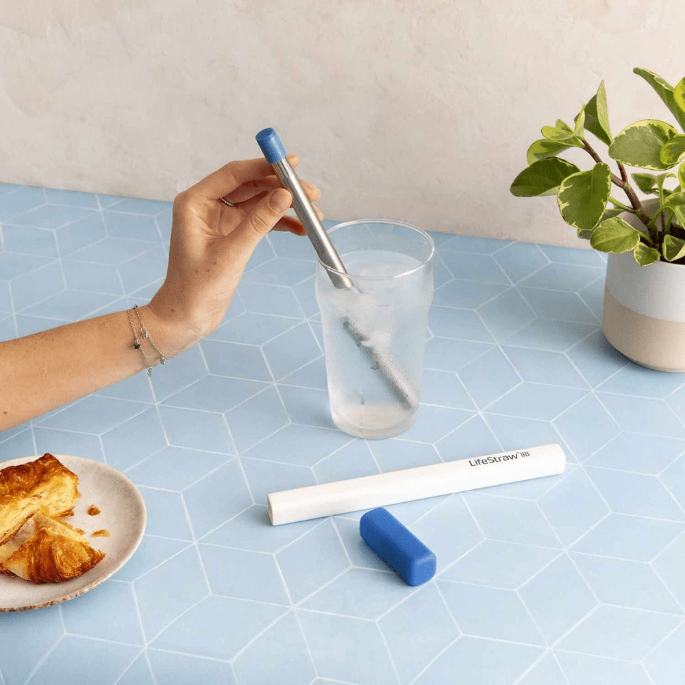 Palhinha filtrante LifeStraw Sip em aço inoxidável - Azul tempestuoso