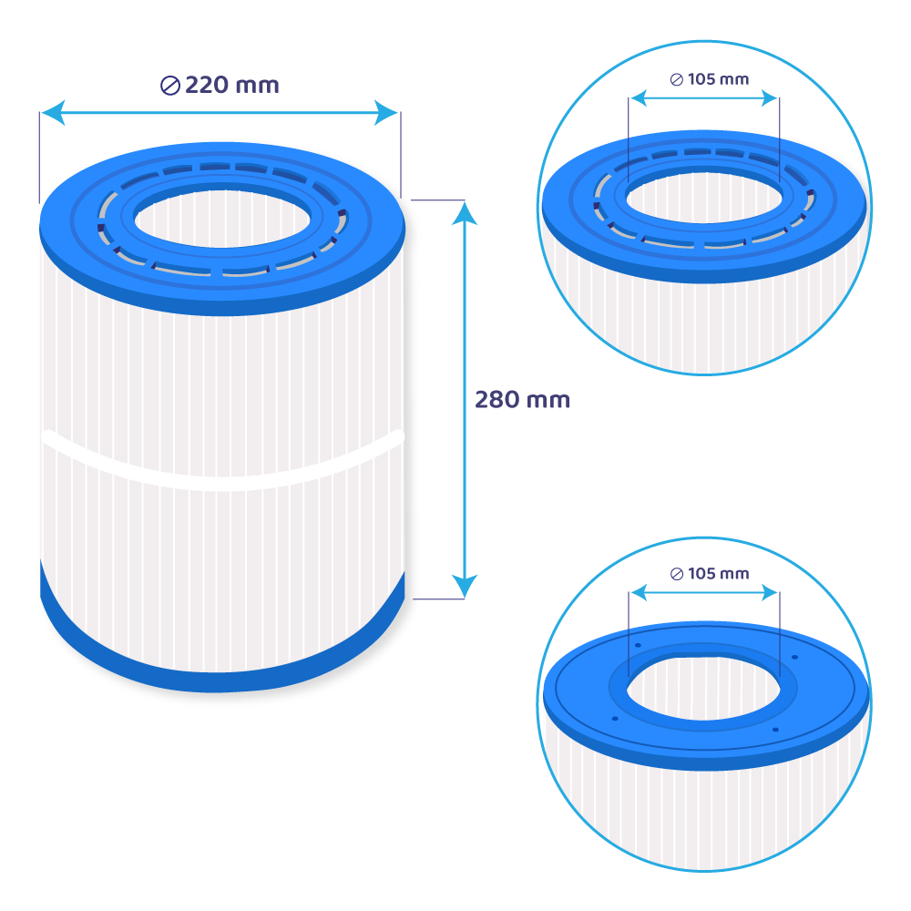 Filtro de água para piscina compatível com Sta-Rite 35TX / 35TXR / 35GPM-TX