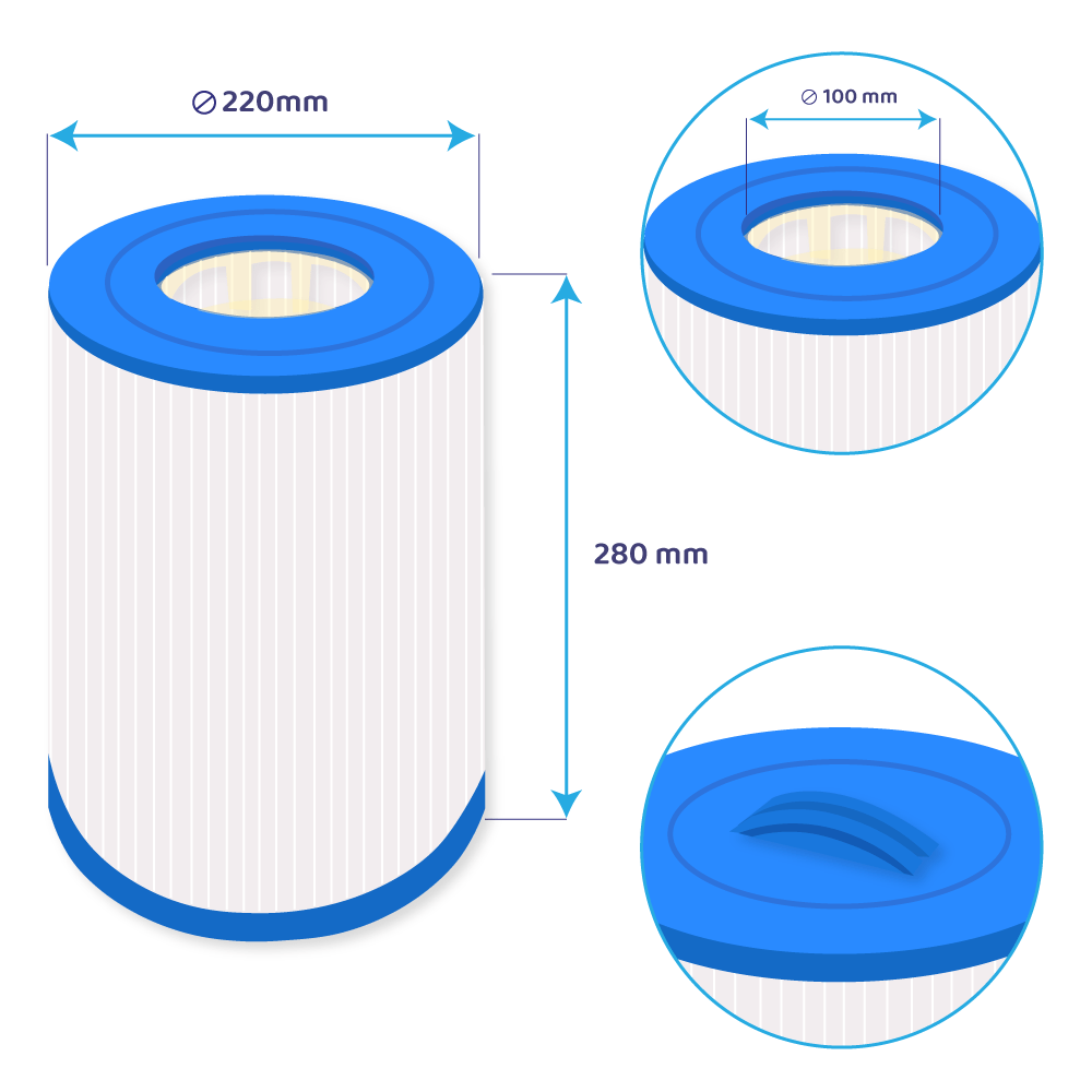 Cartucho de filtro para piscina Darlly Hayward CX400RE / HW400 / C-8340 / PC118 / PA40SF