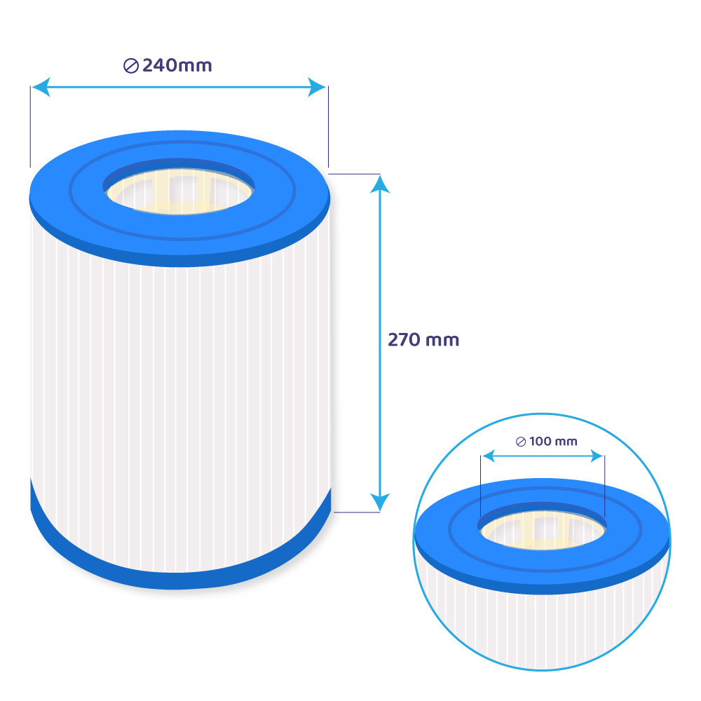 Cartucho de filtro para piscina Darlly AstralPool Terra 50 / Astral 2505 CE / PAST50 / PC140 / C-8449