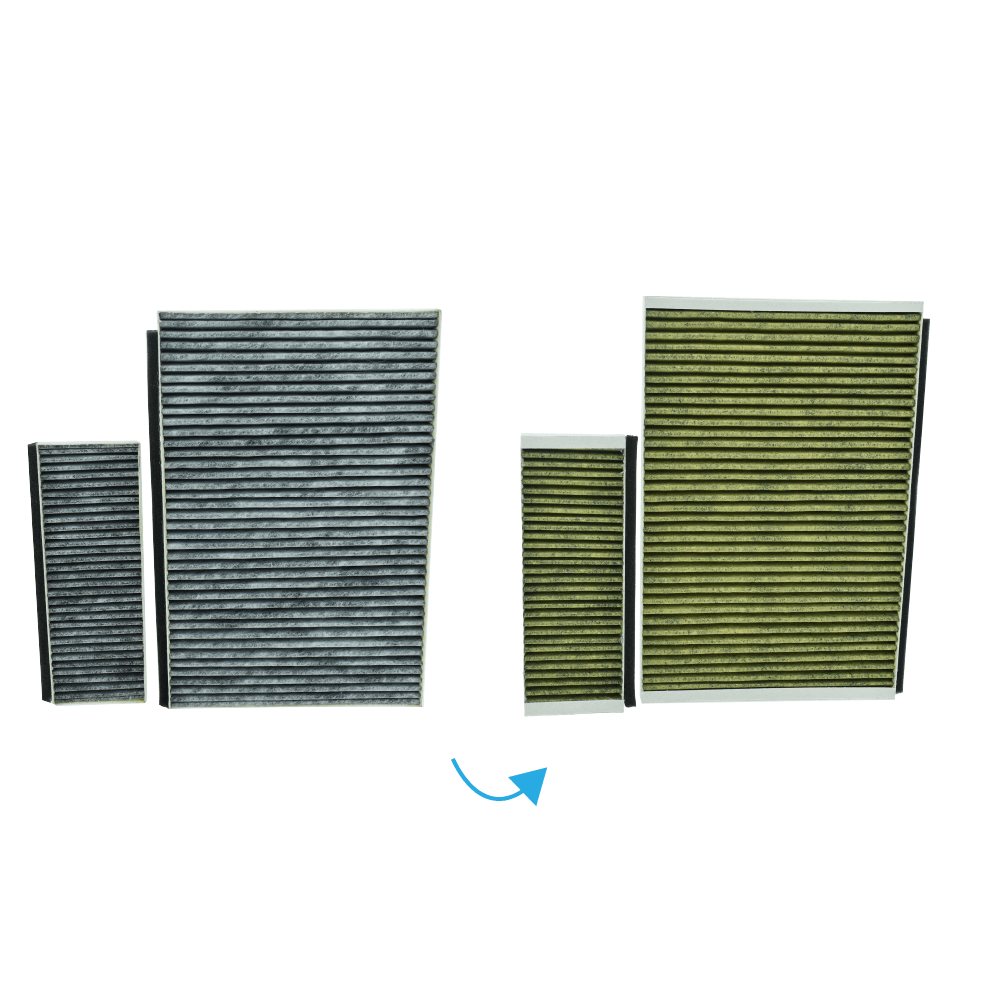 Filtro de carvão ativo CleanAir Plus compatível com Bosch 11041790 / DWZ0AK0A0 (2X)