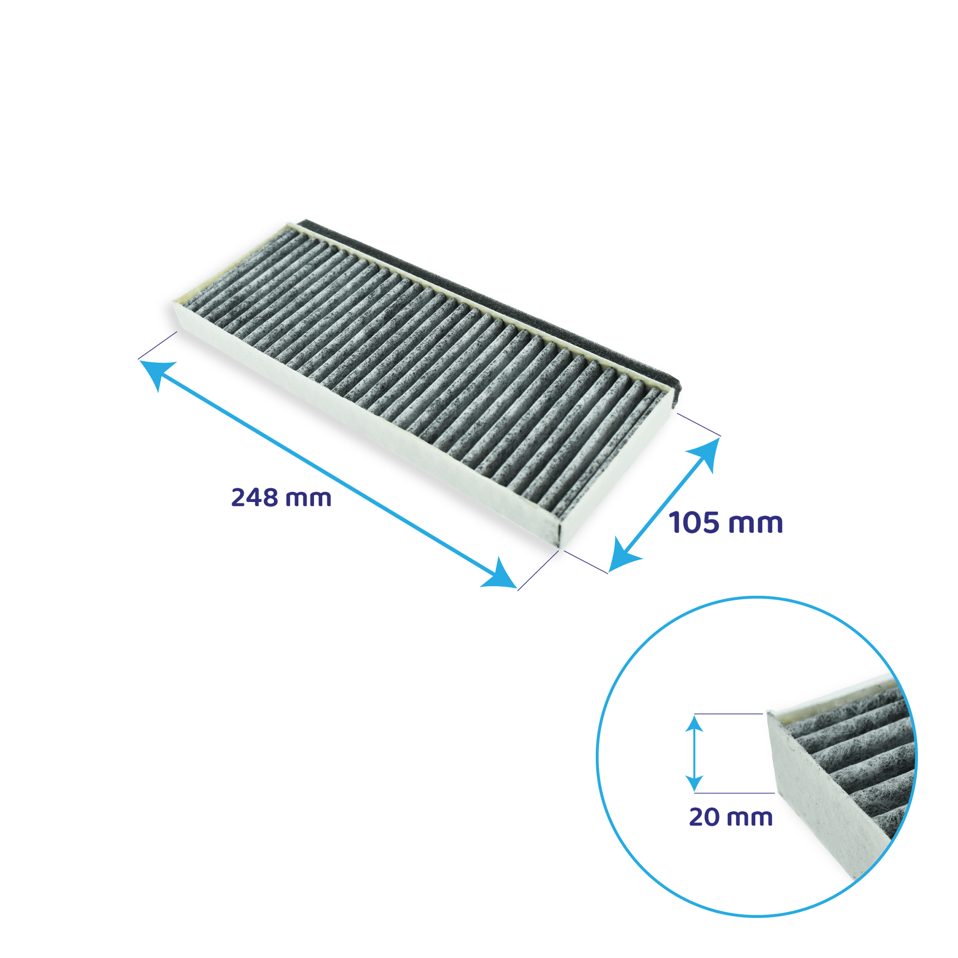 Filtro de carvão ativo CleanAir Plus compatível com Bosch 11041790 / DWZ0AK0A0 (2X)