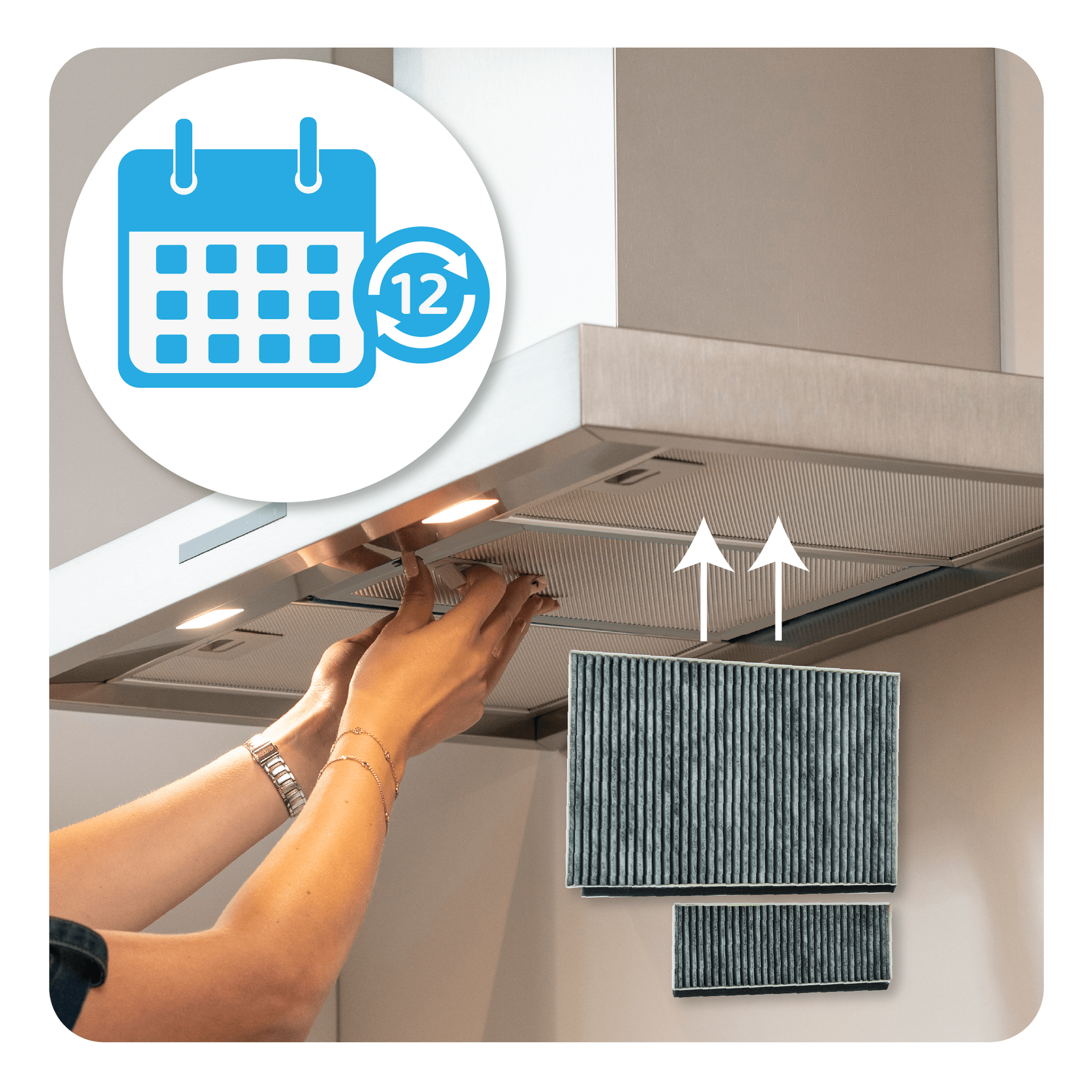 Filtro de carvão ativo CleanAir Plus compatível com Constructa 17005414 / CZ51AIB1X6 AllSpares (2X)