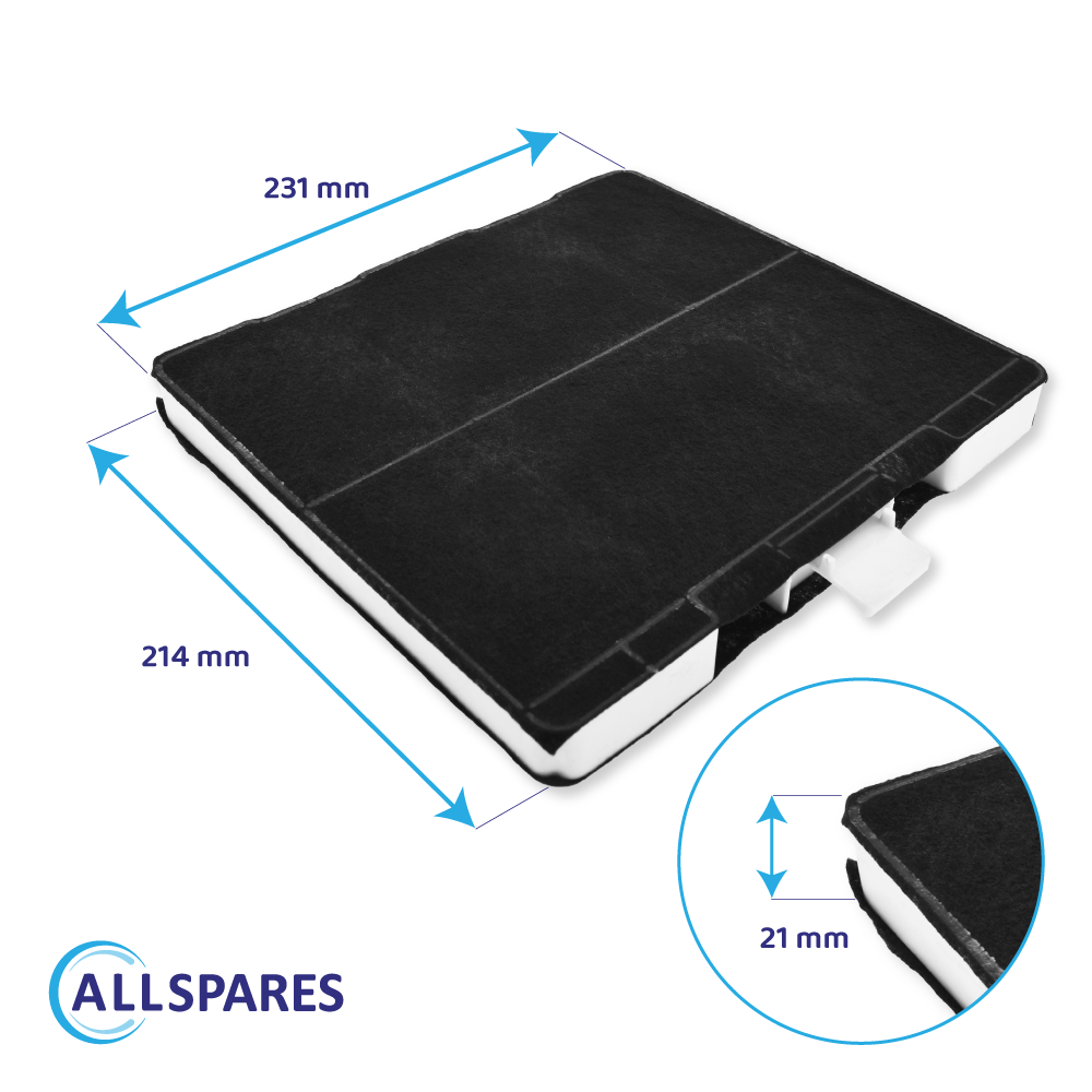 Filtro de carvão ativo compatível com 11026769 / DHZ5326 / LZ53251 / Z5101X1 para chaminés com uma largura de 260 mm