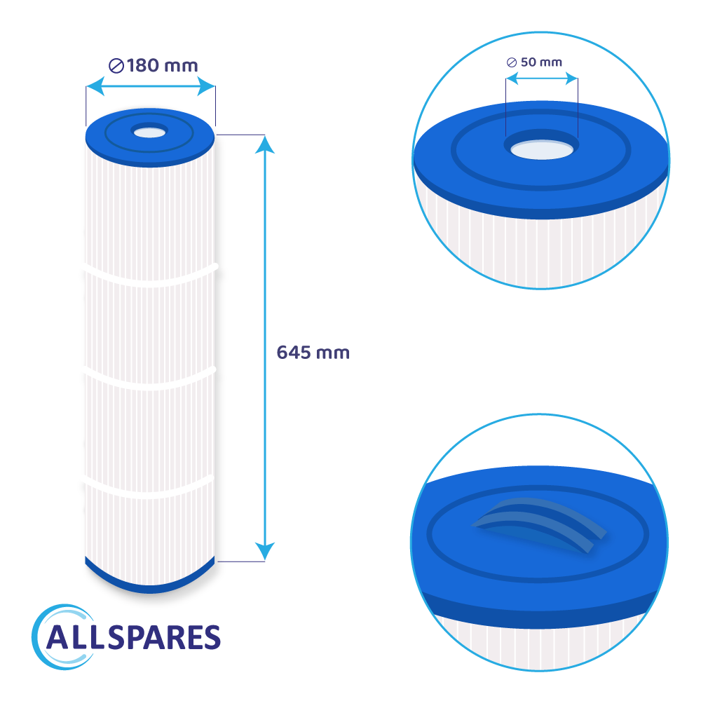 Cartucho de filtro para piscina compatível com Weltico C6 / 62616