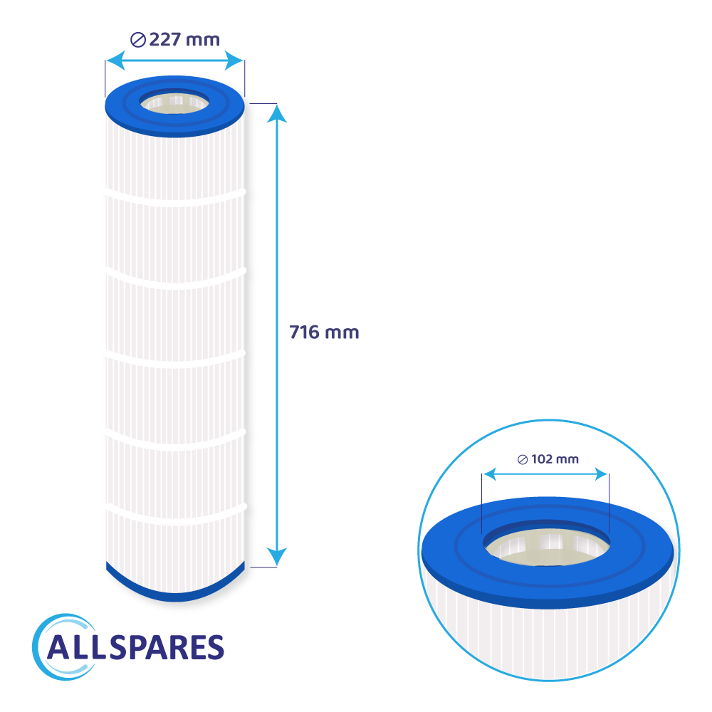 Filtro de água para piscina compatível com Sta-Rite Posi-Clear PXC-125 / 25230-0125S