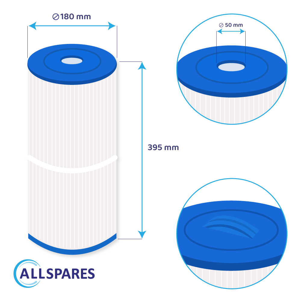 Filtro de água para piscina compatível com Weltico C3 / 62613