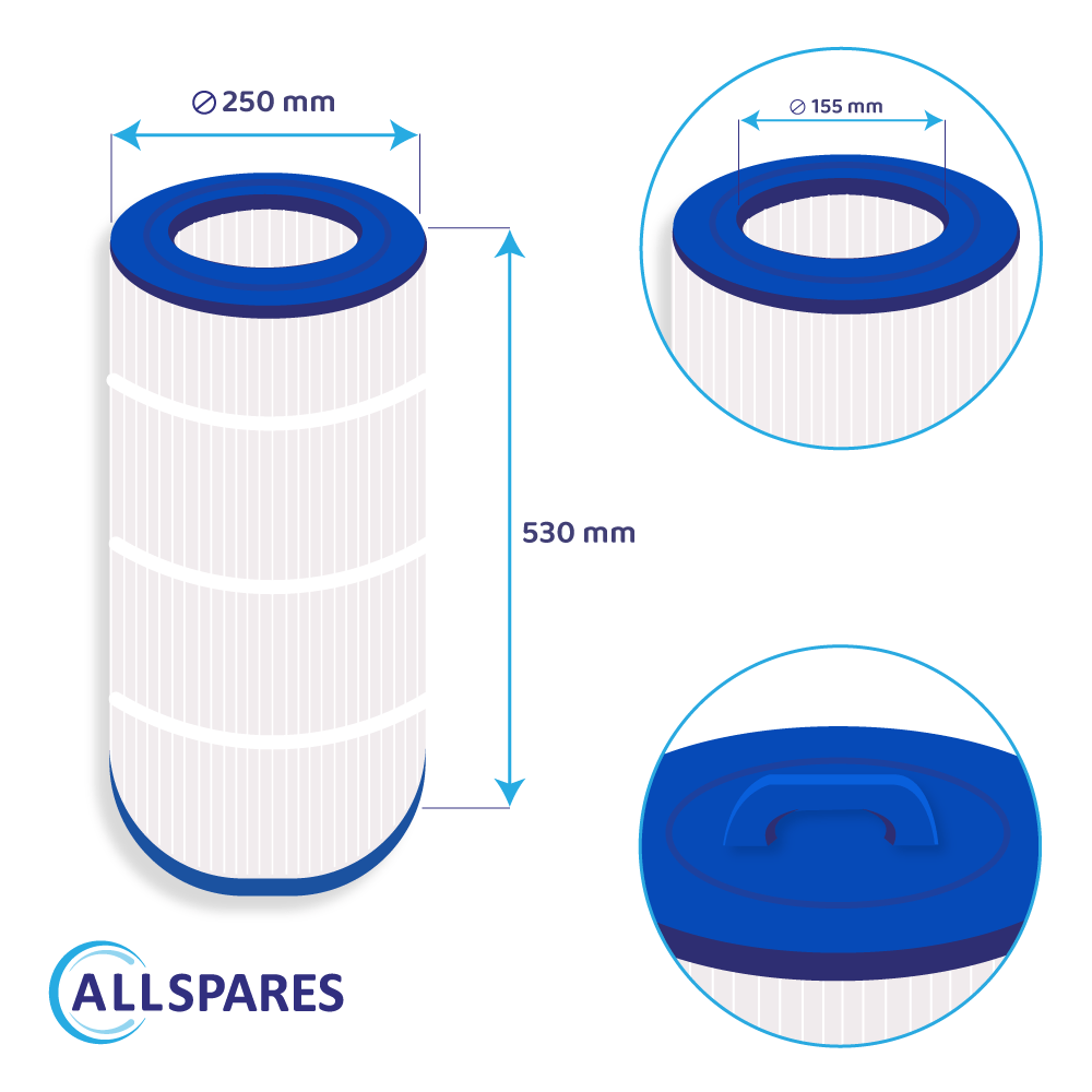 Filtro para piscina compatível com Waterair CW150 / 008554