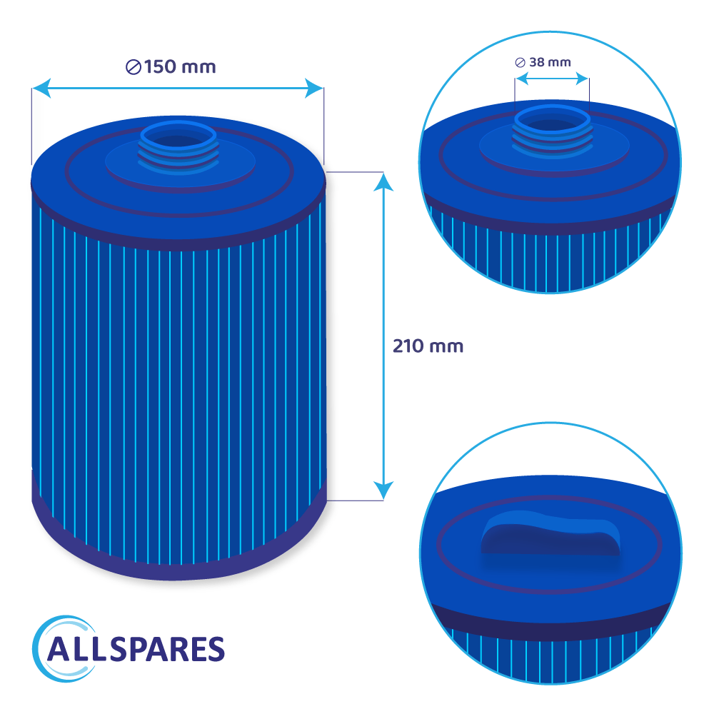 Cartucho de filtro para spa compatível com SC714-S / 60401M / PWW50P3-M antibacteriano