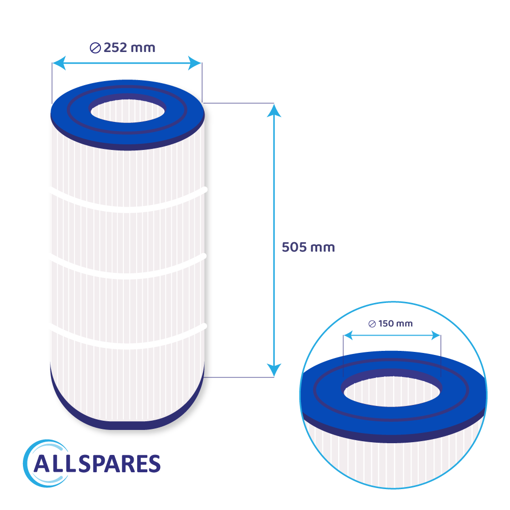 Filtro de água para spa / piscina compatível com Waterair CFR100 / WFR100 / CFT100 / C-9699