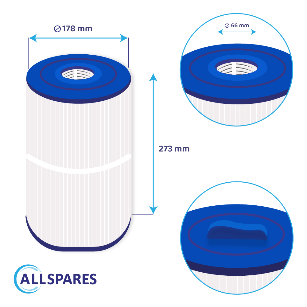 Cartucho de filtro de água para spa compatível com Caldera 1019401 / 75017 / PCD50N / C-7350 / CA50