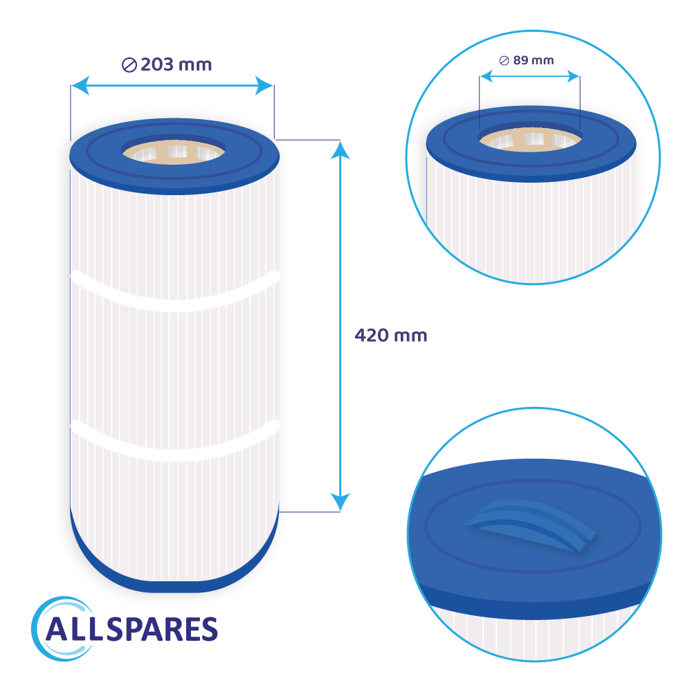 Cartucho de filtro para spa compatível com Caldera 100 / PCD100W / C-8399 / SC775
