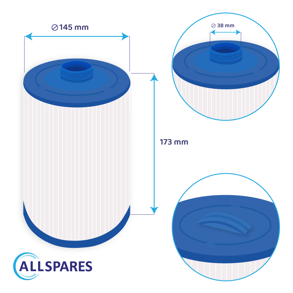 Cartucho de filtro compatível com Wellis AKU1610 / PWL25P4 / SC809 / AM00243