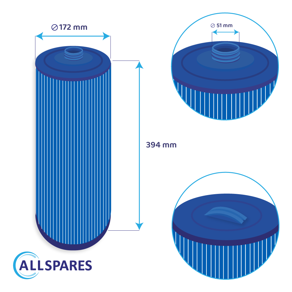 Cartucho de filtro para jacuzzi série J300 / J400 / J500 / 6000383A (antibacteriano)