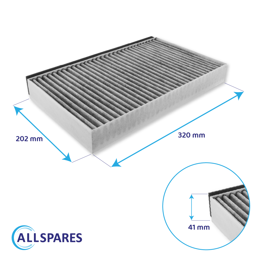 Filtro de carvão ativo CleanAir compatível com Siemens 11049702 / 11026771 / LZ53451 para chaminés com uma largura de 345 mm