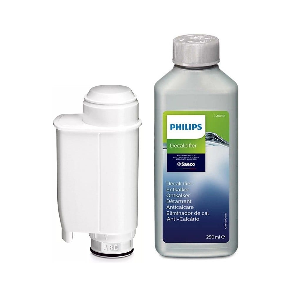 Kit de manutenção Philips / Saeco para máquina de café, cartucho de filtro + Anti Calcário