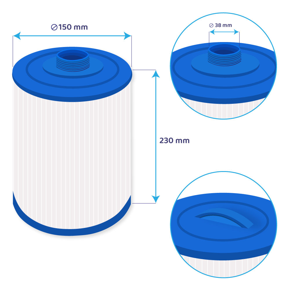 Cartucho de filtro para spa Darlly SC709 / 60471 / 6CH-47