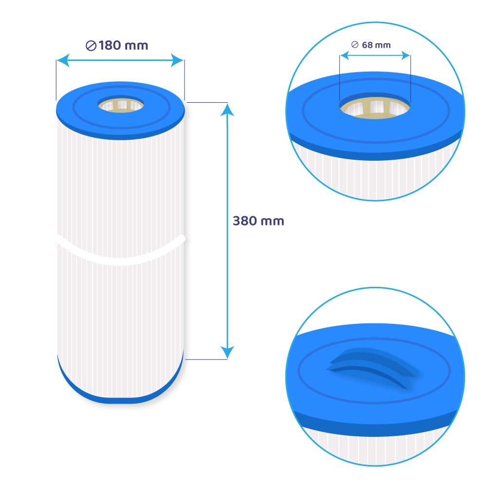 Cartucho de filtro para spa Darlly Caldera 75 / PCD75N / C-7375 / 77515 / SC787