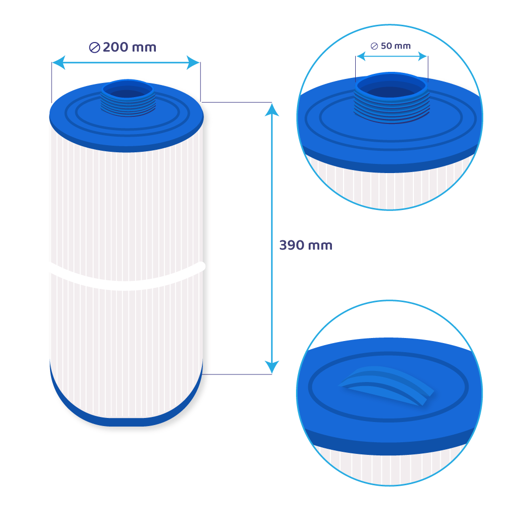 Cartucho de filtro para spa Darlly SC813 / J200 / 8CH-102