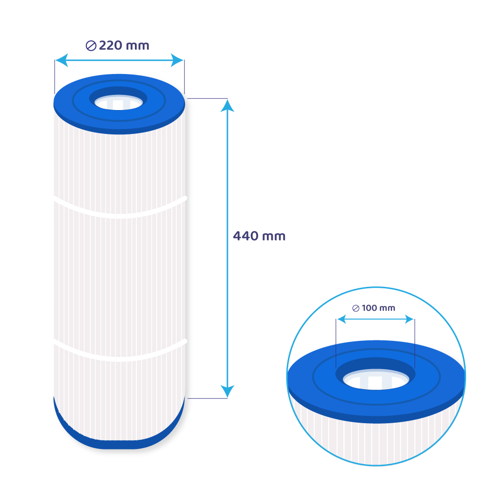 Cartucho de filtro para spa Darlly Hayward StarClear C800 EURO / CX800RE / HW800 / SC822 / 80752 / C-8600