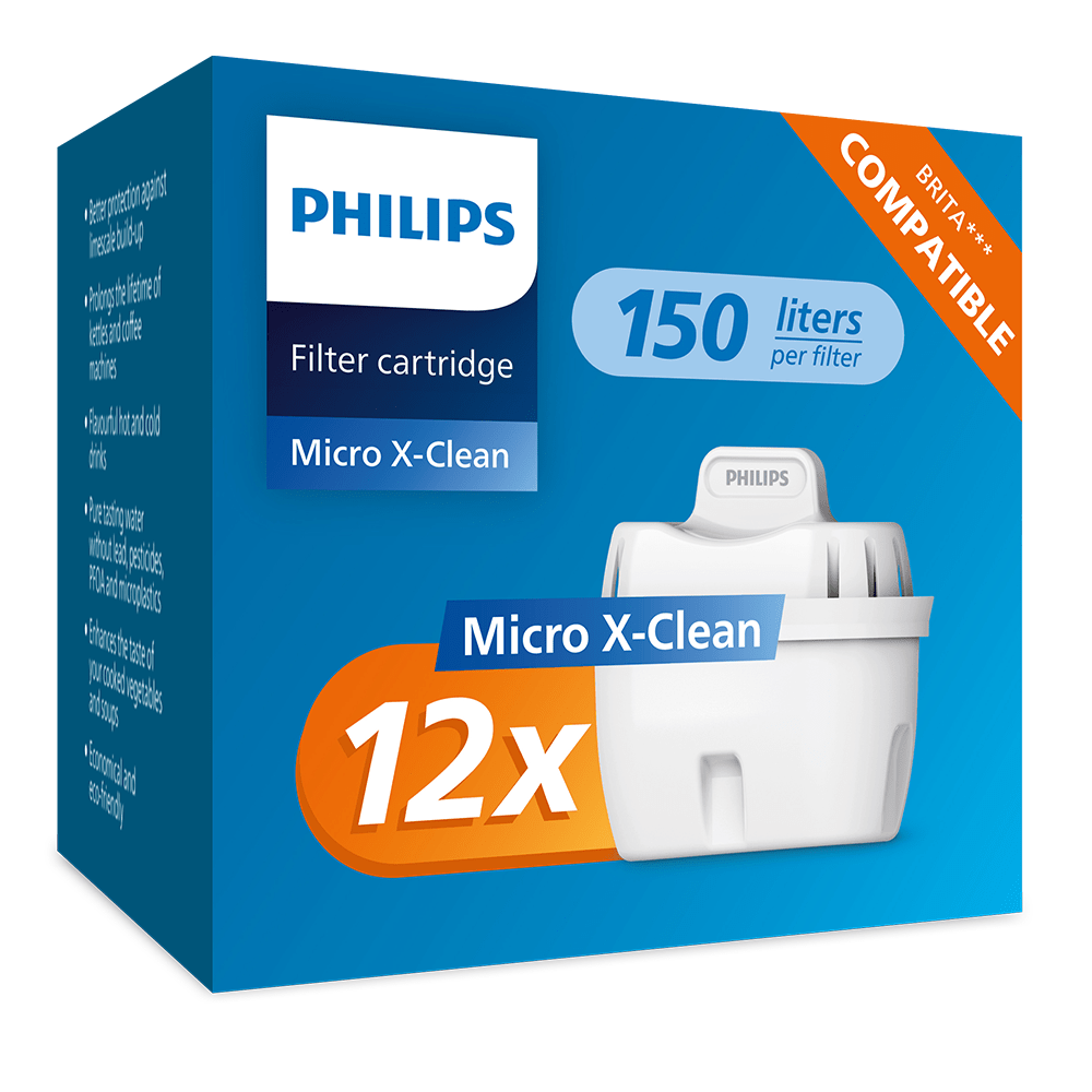 Cartucho de filtro de água Philips 12 unidades (filtra PFAS) compatível com BRITA Maxtra+