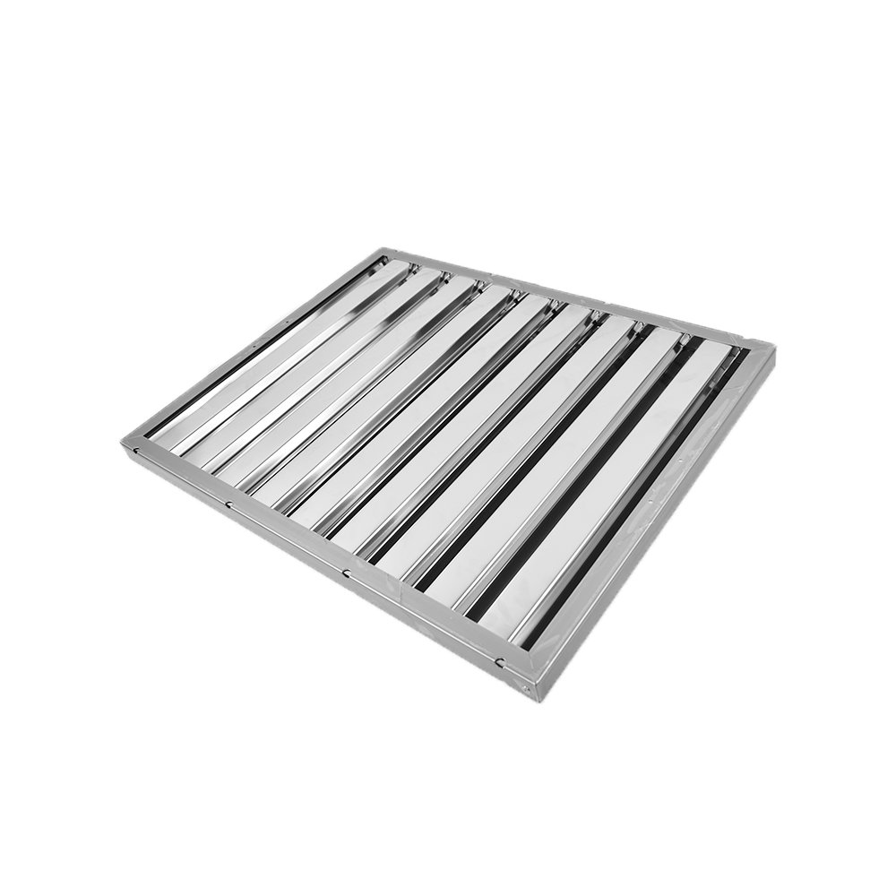 Filtro de lamelas 400x500x25mm prateado para exaustor de cozinha industrial