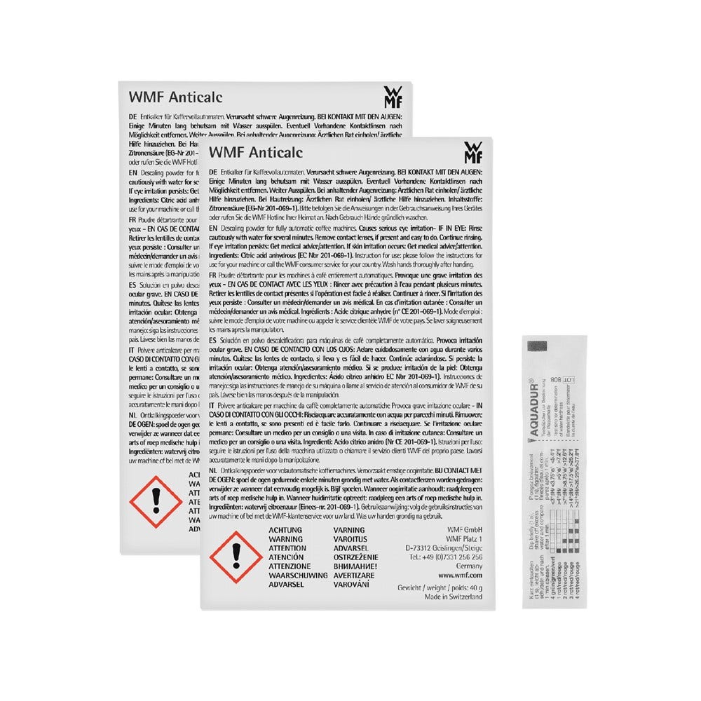 Kit de manutenção máquinas de café WMF Perfection com filtro de água, descalcificante e pastilhas de limpeza