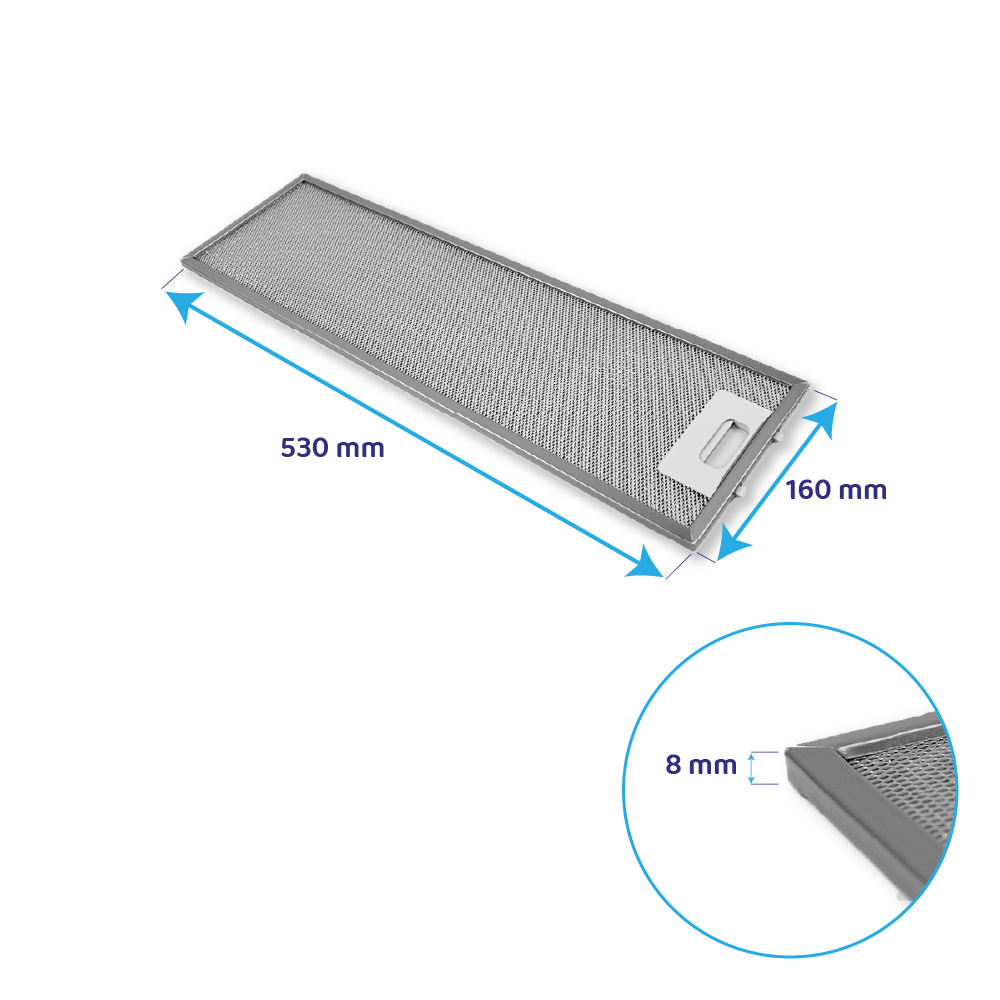 Filtro metálico Electrolux 530x160x8mm 50289526001