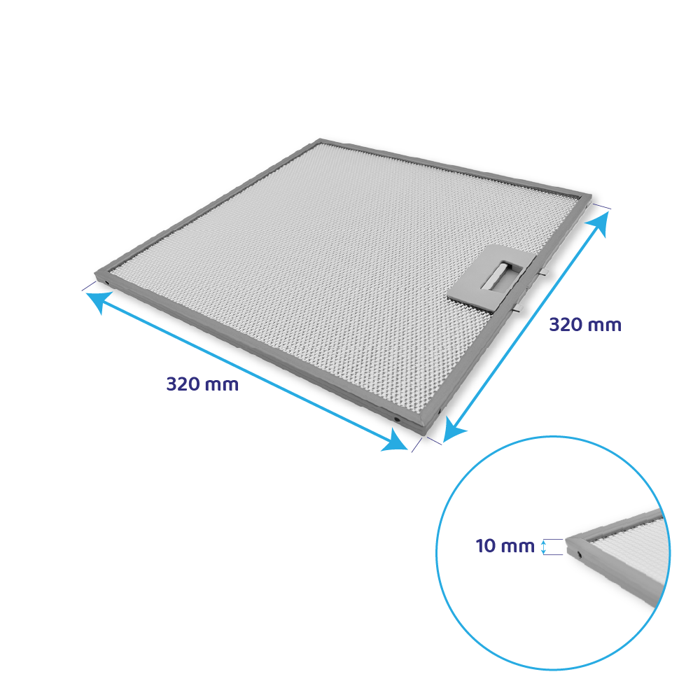 Filtro metálico Zanussi 320x320x8mm 50268967002